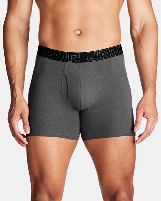 Men's UA Performance Cotton 6" 3-Pack Boxerjock®, Gray, pdpMainDesktop image number 0
